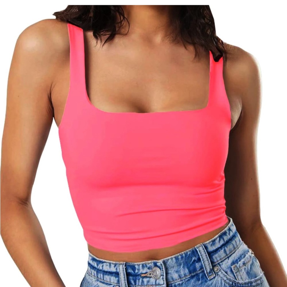 Square neck Hot PINK TANK TOP